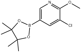 3-Chloro-2-methoxy-5-(4,4,5,5-tetramethyl-[1,3,2]
dioxaborolan-2-yl)-pyridine Struktur