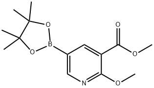 Methyl2-methoxy-5-(4,4,5,5-tetramethyl-1,3,2-dioxaborolan-2-yl)nicotinate Struktur