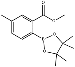 methyl 5-methyl-2-(4,4,5,5-tetramethyl-1,3,2-dioxaborolan-2-yl)benzoate Struktur