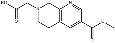 2-(3-(methoxycarbonyl)-5,6-dihydro-1,7-naphthyridin-7(8H)-yl)acetic acid Struktur