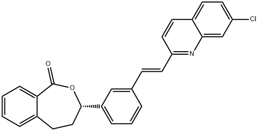 (3S)-3-[3-[(1E)-2-(7-Chloro-2-quinolinyl)ethenyl]phenyl]-4,5-dihydro-2-benzoxepin-1(3H)-one Struktur