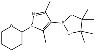 3,5-Dimethyl-1-(tetrahydro-2H-pyran-2-yl)-4-(4,4,5,5-tetramethyl-1,3,2-dioxaborolan-2-yl)-1H-pyrazol95% Struktur