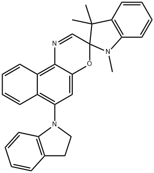 Spiro(2H-indole-2,3'-(3H)naphth(2,1-B)(1,4)oxazine), 6'-(2,3-dihydro-1H-indol-1-yl)-1,3-dihydro-1,3,3-trimethyl- Struktur