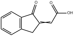 2-(1-oxo-1H-inden-2(3H)-ylidene)acetic acid Struktur