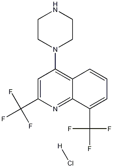 2,8-Bis(trifluoromethyl)-4-(piperazin-1-yl)quinoline hydrochloride Struktur