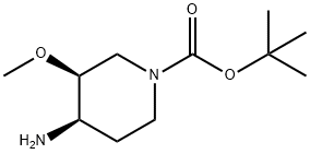 1-Piperidinecarboxylic acid, 4-amino-3-methoxy-, 1,1-dimethylethyl ester, (3S,4R)- Struktur