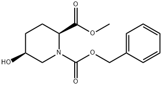 (2S,5S)-5-Hydroxy-1,2-piperidinedicarboxylic acid 2-methyl 1-benzyl ester Struktur