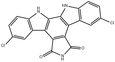 12,13-Dihydro-3,9-dichloro-5H-Indolo[2,3-a]pyrrolo[3,4-c]carbazole-5,7(6H)-dione Struktur