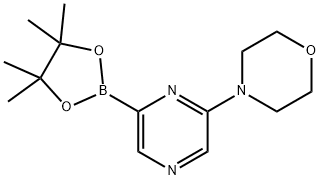 4-[6-(4,4,5,5-tetramethyl-1,3,2-dioxaborolan-2-yl)pyrazin-2-yl]morpholine Struktur