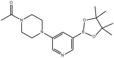 1-(4-(5-(4,4,5,5-tetramethyl-1,3,2
-dioxaborolan-2-yl)pyridin-3-yl)
piperazin-1-yl)ethanone Struktur