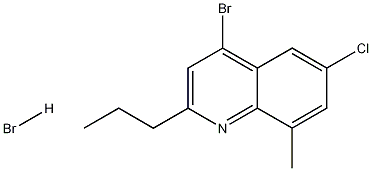 4-Bromo-6-chloro-8-methyl-2-propylquinoline hydrobromide Struktur