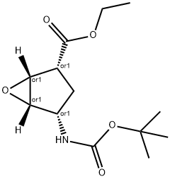 Ethyl (1R*,2R*,4S*,5S*)-4-(tert-butoxycarbonylamino)-6-oxa-bicyclo[3.1.0]hexane-2-carboxylate Struktur