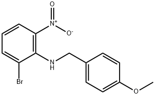 2-Bromo-N-(4-methoxybenzyl)-6-nitroaniline Struktur