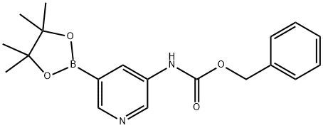 benzyl 5-(4,4,5,5-tetramethyl-1,3,2-dioxaborolan-2-yl)pyridin-3-ylcarbamate Struktur