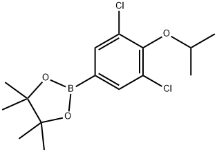 2-(3,5-Dichloro-4-isopropoxyphenyl)-4,4,5,5-tetramethyl-1,3,2-dioxaborolane Struktur