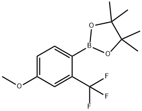 2-(4-Methoxy-2-trifluoromethyl-phenyl)-4,4,5,5-tetramethyl-[1,3,2]dioxaborolane Struktur