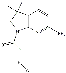 1-(6-amino-3,3-dimethylindolin-1-yl)ethanone hydrochloride Struktur