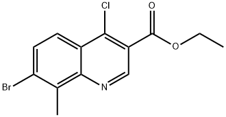 7-Bromo-4-chloro-8-methylquinoline-3-carboxylic acid ethyl ester Struktur