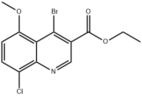 4-Bromo-8-chloro-5-methoxyquinoline-3-carboxylic acid ethyl ester Struktur