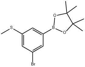 2-(3-Bromo-5-(methylthio)phenyl)-4,4,5,5-tetramethyl-1,3,2-dioxaborolane Struktur