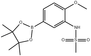 N-(2-Methoxy-5-(4,4,5,5-tetramethyl-1,3,2-dioxaborolan-2-yl)phenyl)methanesulfonamide Struktur