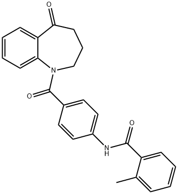 2-Methyl-N-[4-[(2,3,4,5-tetrahydro-5-oxo-1H-1-benzazepin-1-yl)carbonyl]phenyl]benzamide Struktur