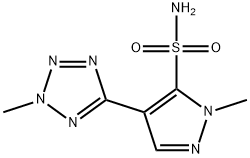 1-Methyl-4-(2-methyl-2H-tetrazol-5-yl)-1H-pyrazole-5-sulfonamide Struktur