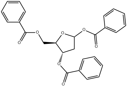 1,3,5-Tri-O-benzoyl-2-deoxyribofuranose Struktur