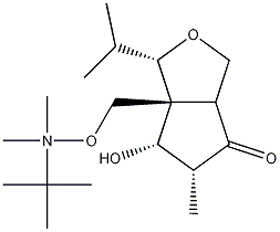 (3R,4S,5S,6S)-1-Aza-5-(t-butyldimethylsilyloxymethyl)-4-hydroxy-6-isopropyl-3-methyl-7-oxabicyclo[3.3.0]-octan-2-one Struktur