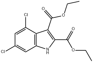 4,6-Dichloro-1H-indole-2,3-dicarboxylic acid diethyl ester Struktur