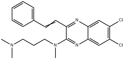 N1-[6,7-Dichloro-3-(2-phenylethenyl)-2-quinoxalinyl]-N1,N3,N3-trimethyl-1,3-propanediamine Struktur