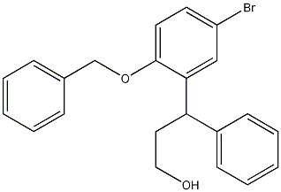 5-Bromo-gamma-phenyl-2-(phenylmethoxy)benzenepropanol Struktur