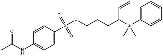 Benzenesulfonic acid, 4-(acetylamino)-, 4-(dimethylphenylsilyl)-5-hexenyl ester Struktur