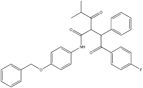 2-[2-(4-Fluorophenyl)-2-oxo-1-phenyl-ethyl]-4-methyl-3-oxo-pentanoic Acid, (4-Benzyloxy-phenyl)-amide Struktur