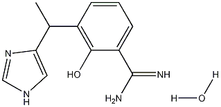 Benzenecarboximidamide, 2-hydroxy-3-(1-(1H-imidazol-4-yl)ethyl)-, hydrate, (-)- Struktur