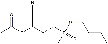 Phosphinic acid, p-(3-(acetyloxy)-3-cyanopropyl)-p-methyl-, butyl ester Struktur