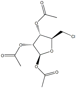 (2S,3R,4S,5S)-5-(chloromethyl)tetrahydrofuran-2,3,4-triyl triacetate Struktur