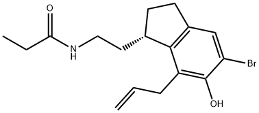 (S)-N-[2-[7-Allyl-5-bromo-2,3-dihydro-6-hydroxy-1H-inden-1-yl]ethyl]propanamide Struktur