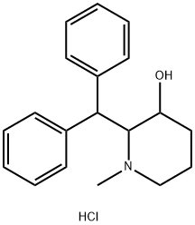 2-BENZHYDRYL-3-HYDROXY-N-METHYLPIPERIDINEHYDROCHLORIDE Struktur