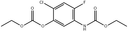 ethyl 4-chloro-5-(ethoxycarbonyloxy)-2-fluorophenylcarbamate Struktur