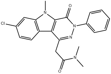 2-(7-CHLORO-5-METHYL-4-OXO-3-PHENYL-4,5-DIHYDRO-3H-PYRIDAZINO[4,5-B]INDOL-1-YL)-N,N-DIMETHYLACETAMIDE Struktur