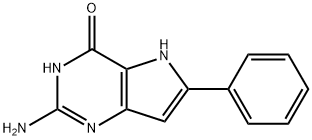 2-amino-6-phenyl-5H-pyrrolo[3,2-d]pyrimidin-4-ol Struktur