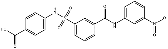 4-(3-(3-nitrophenylcarbamoyl) phenylsulfonamido) benzoic acid Struktur