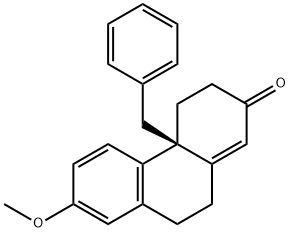 2(3H)-Phenanthrenone, 4,4a,9,10-tetrahydro-7-methoxy-4a-(phenylmethyl)-, (4aS)- Struktur