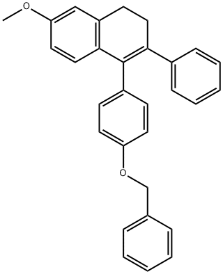 3,4-Dihydro-6-methoxy-2-phenyl-1-[4-(phenylmethoxy)phenyl]naphthalene Struktur