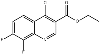 4-Chloro-7,8-difluoroquinoline-3-carboxylic acid ethyl ester Struktur