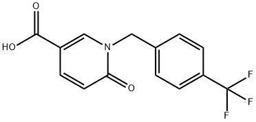 6-oxo-1-(4-(trifluoromethyl)benzyl)-1,6-dihydropyridine-3-carboxylic acid Struktur