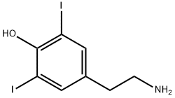 4-(2-aminoethyl)-2,6-diiodo-phenol Struktur