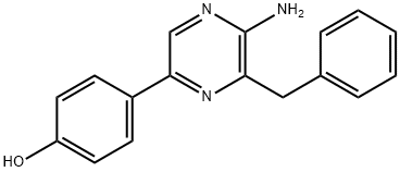 4-(5-amino-6-benzylpyrazin-2-yl)phenol Struktur