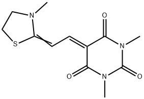 1,3-Dimethyl-5-[2-(3-methylthiazolidin-2-ylidene)ethylidene]pyrimidine-2,4,6-trione Struktur